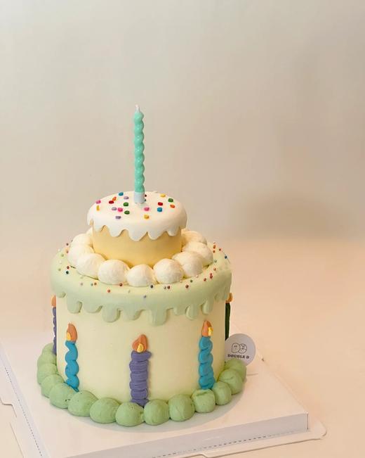 【臻品系列】--加高胚三层夹心-ins风蛋糕【蜡烛】 商品图0