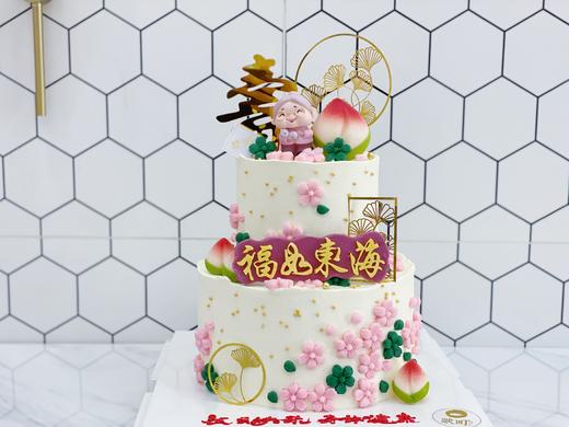 双层福如东海&梅花寿桃蛋糕（老奶奶可以换老爷爷） 商品图0