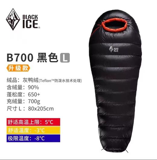 黑冰 鸭绒睡袋 新款 B700 成人木乃伊睡袋 JX100 商品图1