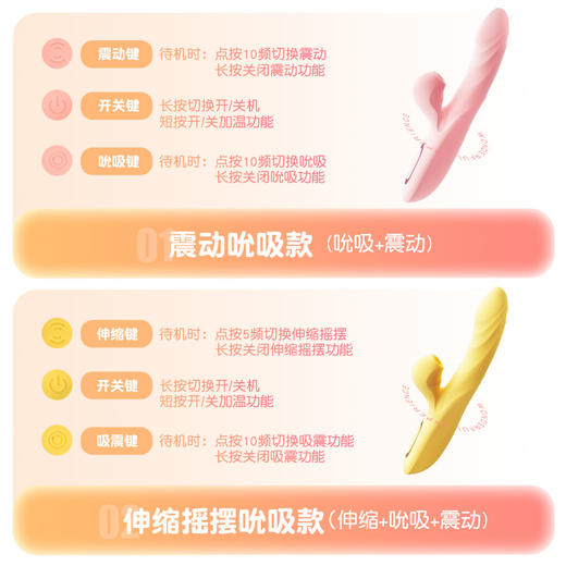 【中高端差异品】谜姬 love欢愉棒-震动伸缩摇摆吮吸加温仿真头部柔软震动棒 商品图7