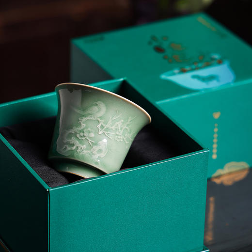 八马茶具 浙江龙泉青瓷小幸运青瓷盲盒单个品茗杯主人杯伴手礼盒装 商品图2