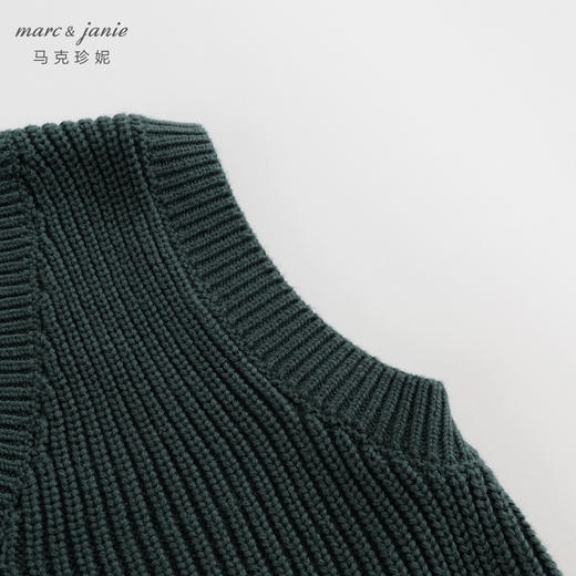 马克珍妮秋装新款 男童V领针织衫马甲毛衣 儿童上衣231820 商品图4