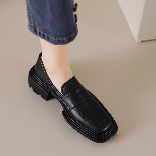 秋季新款，高品质纯色真皮厚底单鞋YJN-Y8103 商品图9