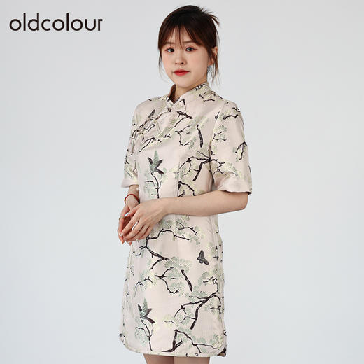 oldcolour春秋新款连衣裙复古气质刺绣新中式旗袍O31101111 商品图1