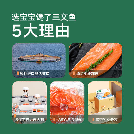【宝宝馋了】大西洋三文鱼 原切中段 送6月+婴幼儿食谱 商品图4