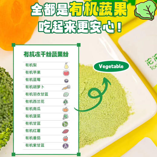 【下单后48小时发货】沱沱农场「菜吨吨」有机冻干蔬果粉 初享装5g*7袋/盒；乐享装5g*14袋/桶 商品图5