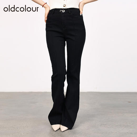 oldcolour欧珂秋商场同款直筒法式微喇九分牛仔裤HO35113112 商品图3