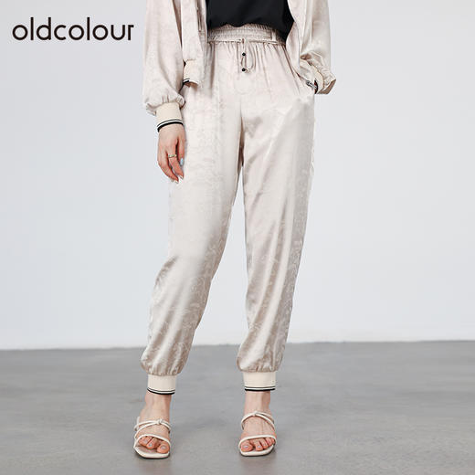 oldcolour春秋商场同款宽松显瘦休闲松紧束脚长裤O31073115 商品图0