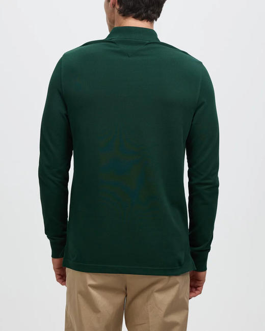 秋季新款 纯色简约刺绣标 珠地网眼棉长袖POLO衫 多色 T-1203 商品图4