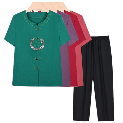 妈妈装夏季休闲家居服套装，宽松大码奶奶装两件套TYWF-A687DEKA19 商品图4