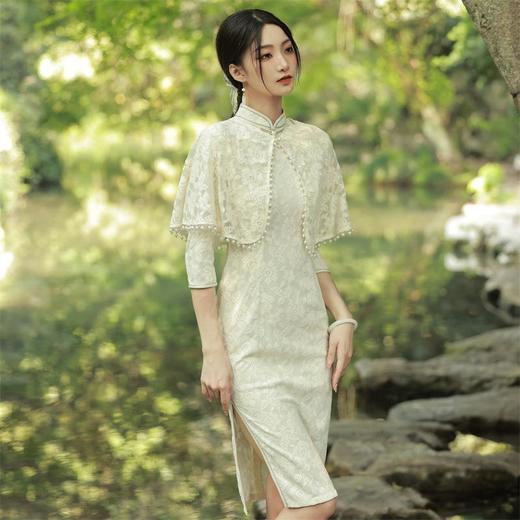 2023秋季新款中长款披肩旗袍连衣裙复古改良民国风少女年轻款旗袍 商品图1