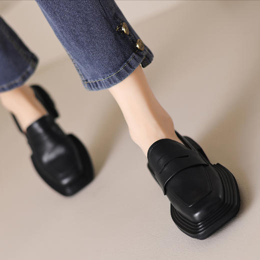 秋季新款，高品质纯色真皮厚底单鞋YJN-Y8103 商品图4