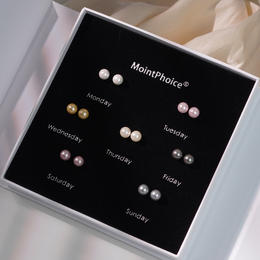 【MointPhoice】 一周极简系列珍珠耳钉  甄选高品质贝珠，7款经典色系，黄金尺寸8mm