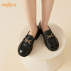 Safiya/索菲娅2023秋季新品英伦风浅口百搭一脚蹬真皮软底乐福鞋 SF33112023 商品缩略图6