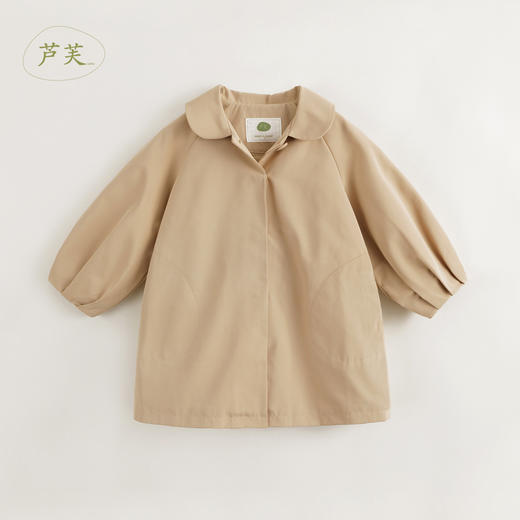 【马克珍妮 芦芙】秋装新款 女童复古灯笼袖中长款风衣外套231569 商品图1