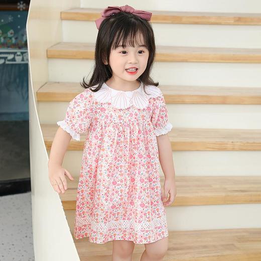 【PF】夏季新款贝壳花边领儿童公主裙女宝宝夏季碎花女童连衣裙外出裙子 商品图3