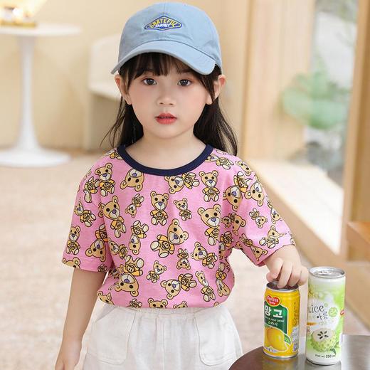 【PF】女童短袖t恤纯棉2023新款夏季宝宝上衣儿童洋气夏装卡通中小童 商品图1