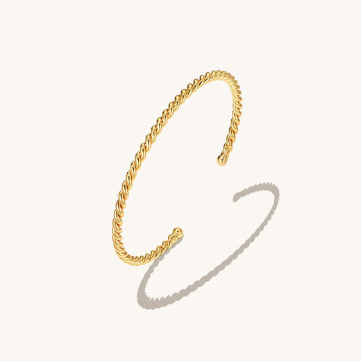 Onchic 金属扭纹手镯素圈手镯开口可调节 商品图5