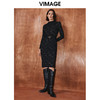 VIMAGE纬漫纪秋季新款时尚优雅通勤显瘦收腰蕾丝连衣裙V2007615 商品缩略图3