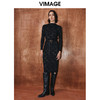 VIMAGE纬漫纪秋季新款时尚优雅通勤显瘦收腰蕾丝连衣裙V2007615 商品缩略图2