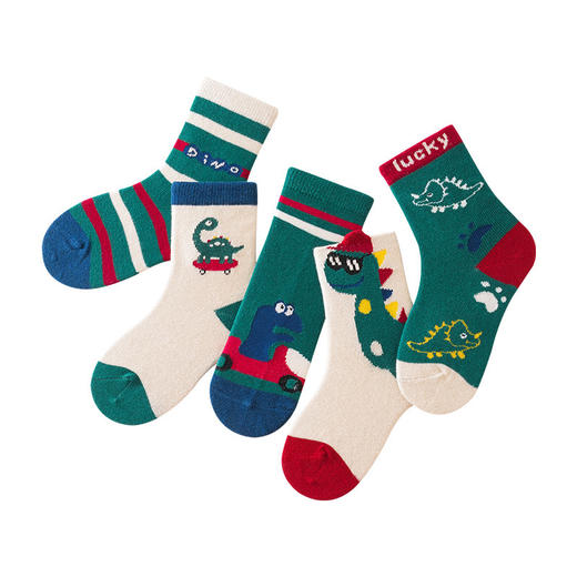 【5双组合装】男童袜子秋冬新款中筒儿童卡通透气精梳棉中大童1-15秋季童袜 商品图4