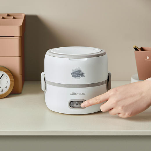积分免费兑：小熊（Bear） 电热饭盒 插电可加热不锈钢内胆 白色1.2L DFH-B14S3 商品图4