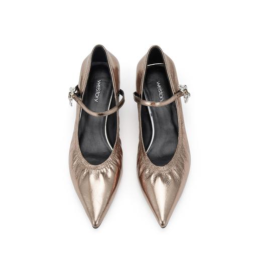 westory2023年秋季新款细高跟单鞋学院风水钻扣式玛丽珍W23CE7374130 商品图2