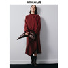 VIMAGE纬漫纪秋季新款时尚气质显瘦高腰开叉半身裙V2006609 商品缩略图1