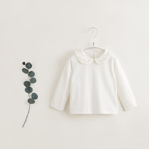 【马克珍妮 芦芙】秋装新款 女童花边领纯棉长袖打底衫T恤 231697 商品图1