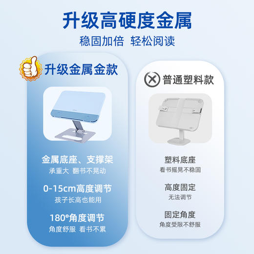【开学季】天文阅读架儿童读书支架可升降阅读书架书立架子多功能桌面伸缩床上小学生绘本收纳支撑托夹书固定器看书神器7506 商品图3