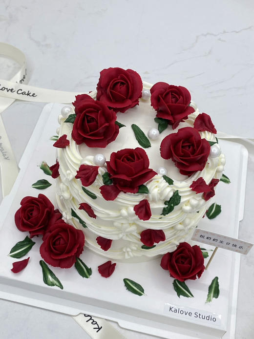 女神仙女妈妈玫瑰裱花周年纪念日生日蛋糕 商品图3