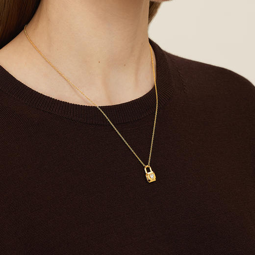 Onchic 爱心锁项链简约锁骨链 商品图7