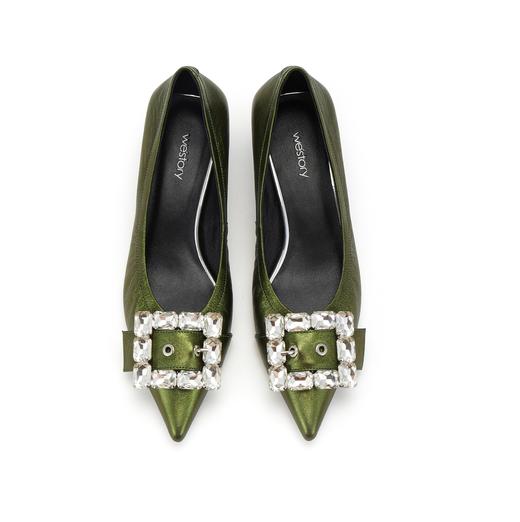 westory低跟单鞋韩系尖头钻扣细高跟鞋百搭浅口单鞋女W23CE7373101 商品图3