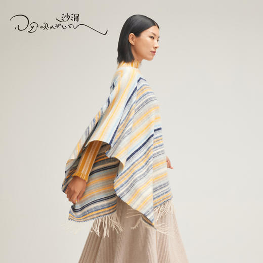 西藏手工氆氇羊绒斗篷SJF95P540B 商品图1