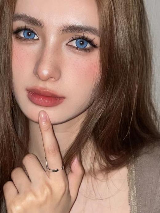 kumicon月抛美瞳 蓝纹波曼 14.2mm 商品图0