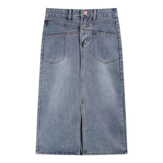 【分组】【秋季新款高腰a字牛仔半身裙】高腰牛仔高腰半身裙中长款小个子包臀裙亲肤简约大方百搭 商品图4