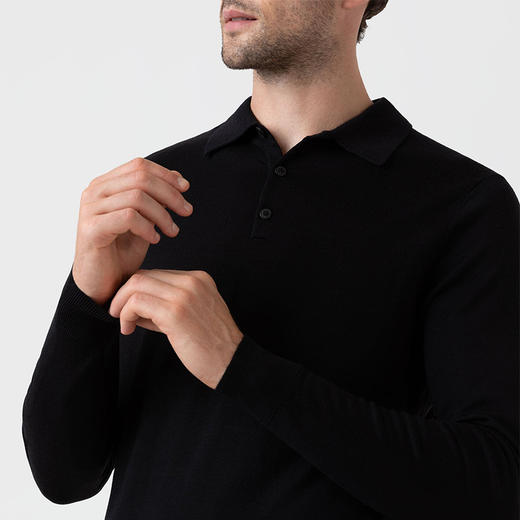 SUNSPEL男士秋冬羊毛长袖Polo衫 商品图3