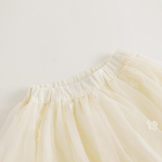 【马克珍妮 芦芙】秋装 女童立体刺绣网纱花苞半身裙短裙 231765 商品图3