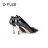 D:FUSE迪芙斯秋款单鞋女高跟鞋羊皮方头金属扣件时尚女鞋DF33111024 商品缩略图9