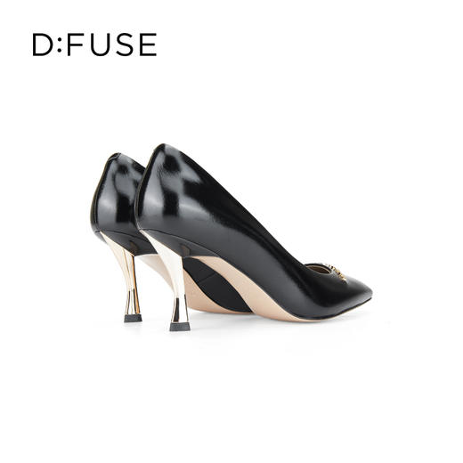 D:FUSE迪芙斯秋款单鞋女高跟鞋羊皮方头金属扣件时尚女鞋DF33111024 商品图9