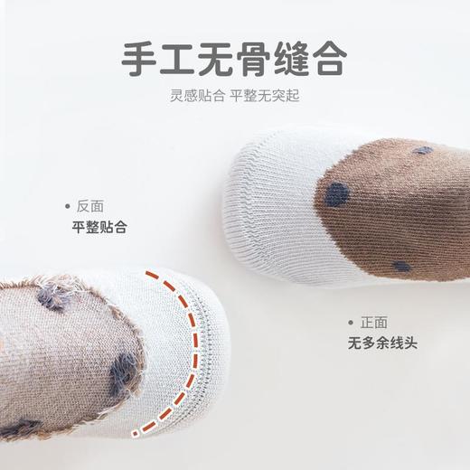 【3双装 点胶防滑卡通地板袜】23秋款防滑隔凉点胶婴儿地板袜学步袜a类宝宝袜男女童无骨中筒袜 商品图3