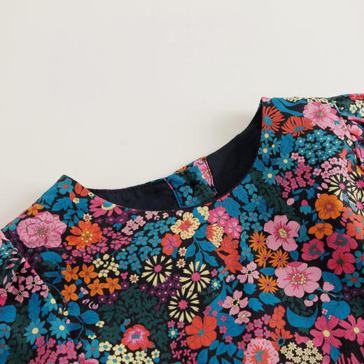 【马克珍妮 芦芙】秋装新款 女童绚烂碎花泡泡袖纯棉小衫231530 商品图3