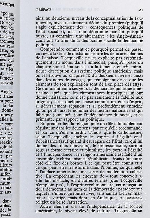 【中商原版】托克维尔 论美国的民主 2本套装 法文原版 De la democratie en Amerique Alexis de Tocqueville 商品图6