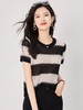 休闲百搭，气质显瘦7针镂空条纹针织上衣T恤女WLZD-2318109 商品缩略图2