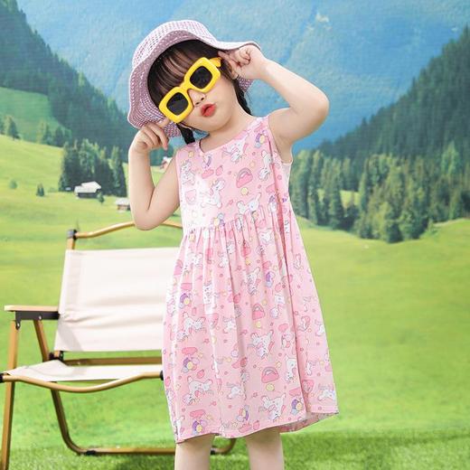【PF】女童连衣裙儿童童装家居服宝宝绵绸夏装睡衣女孩沙滩公主裙子mc 商品图3