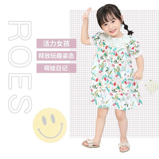 【PF】夏季新款贝壳花边领儿童公主裙女宝宝夏季碎花女童连衣裙外出裙子 商品图1