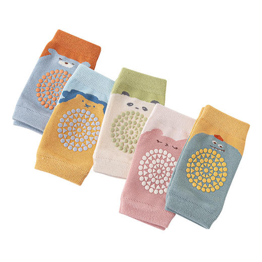 【网眼防滑护膝】23薄棉网眼镂空爬行针织袜套婴幼儿小童宝宝袜子点胶防滑卡通护膝 商品图4