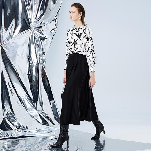 EITIE爱特爱秋季新品长袖时尚通勤复古印花小上衣7513214 商品图1