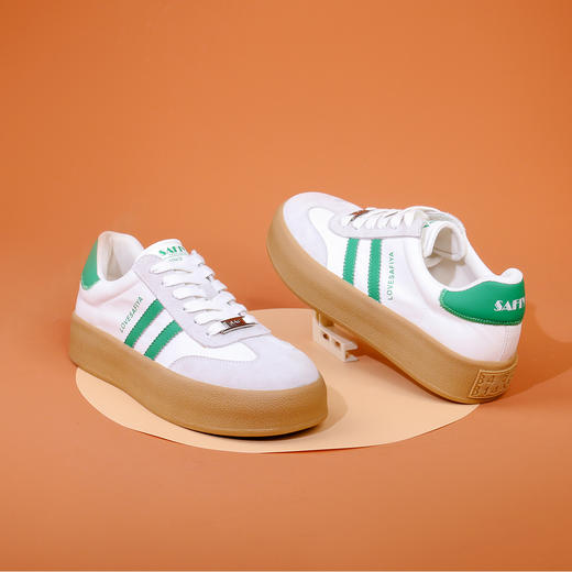 Safiya/索菲娅2023秋季新品潮流百搭运动休闲厚底拼色板鞋德训鞋 SF33112027 商品图3