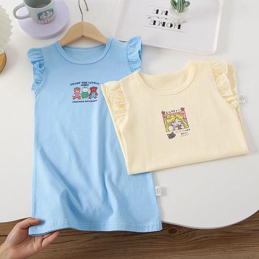 2023女童夏装连衣裙新洋气童装儿童短袖裙子夏长款T恤裙一件代发 商品图1